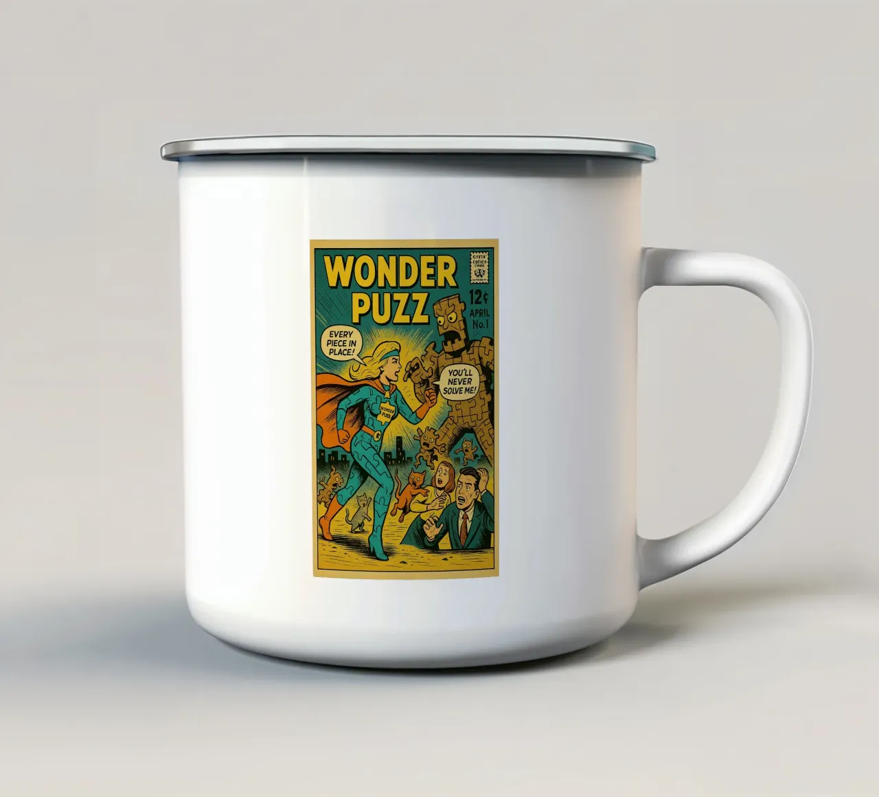WONDER PUZZ - Fresh Supes On The Block emaille mok van Vintage Van Gogh