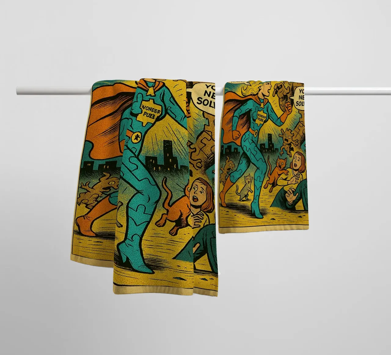 WONDER PUZZ - Fresh Supes On The Block asciugamano da bagno da Vintage Van Gogh