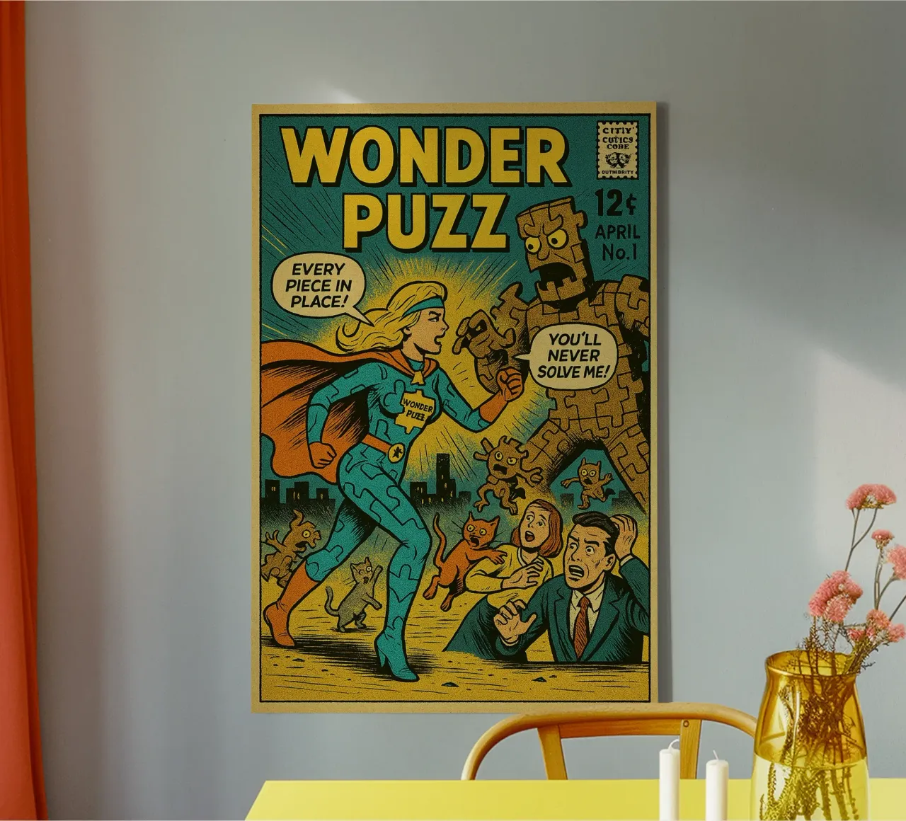 WONDER PUZZ - Fresh Supes On The Block canvas by Vintage Van Gogh