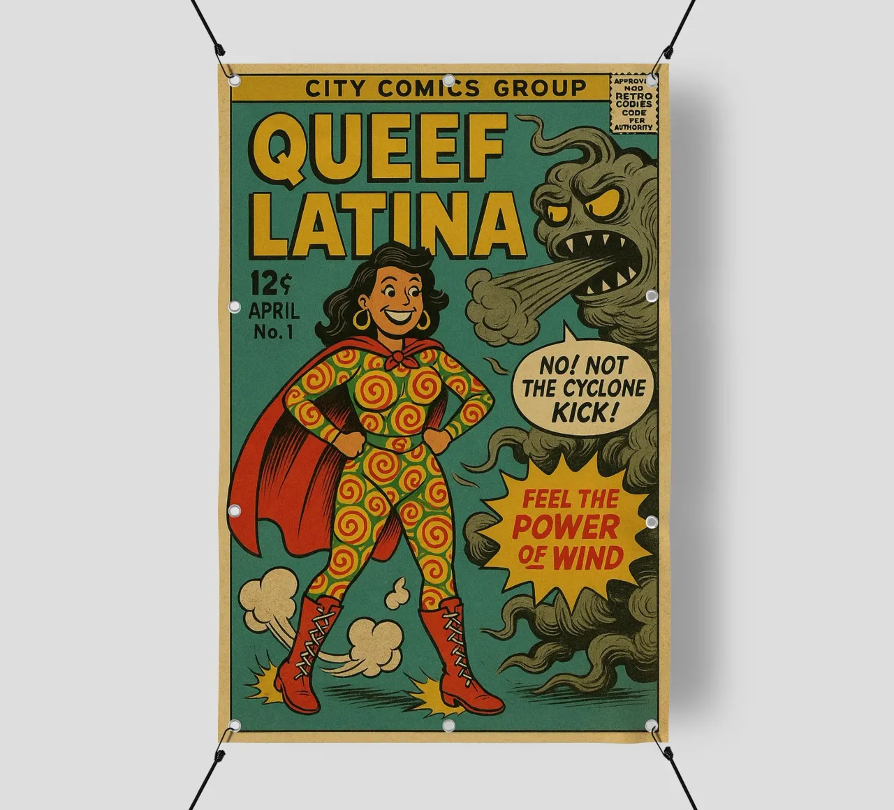 QUEEF LATINA - Fresh Supes On The Block telo in pvc da Vintage Van Gogh