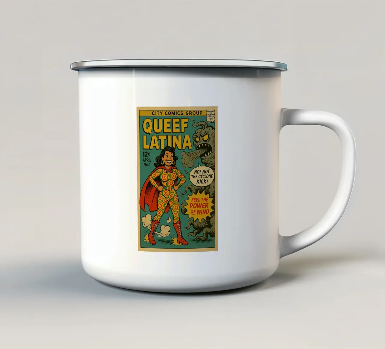 QUEEF LATINA - Fresh Supes On The Block tazza in smalto da Vintage Van Gogh