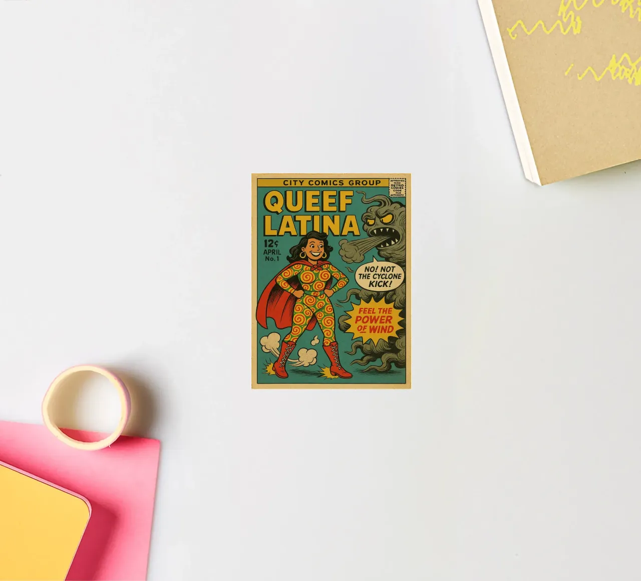 QUEEF LATINA - Fresh Supes On The Block adesivo da Vintage Van Gogh