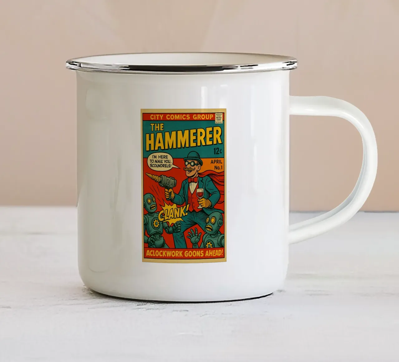 THE HAMMERER - Fresh Supes On The Block Emaille Tasse von Vintage Van Gogh