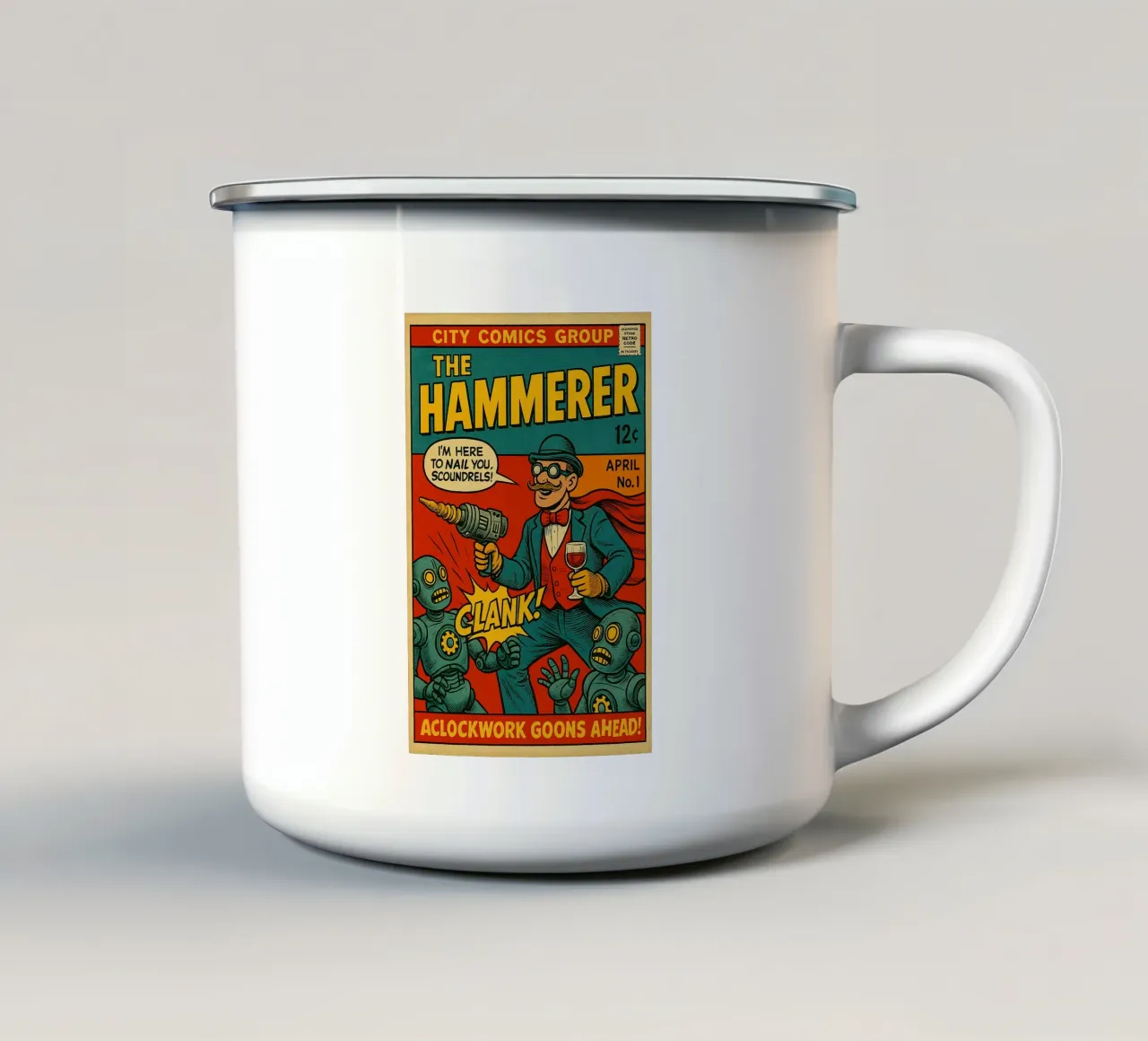 THE HAMMERER - Fresh Supes On The Block Emaille Tasse von Vintage Van Gogh
