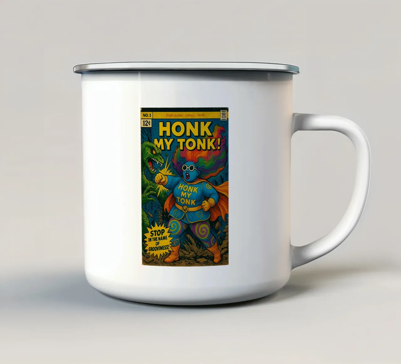 HONK MY TONK - Fresh Supes On The Block tazza in smalto da Vintage Van Gogh