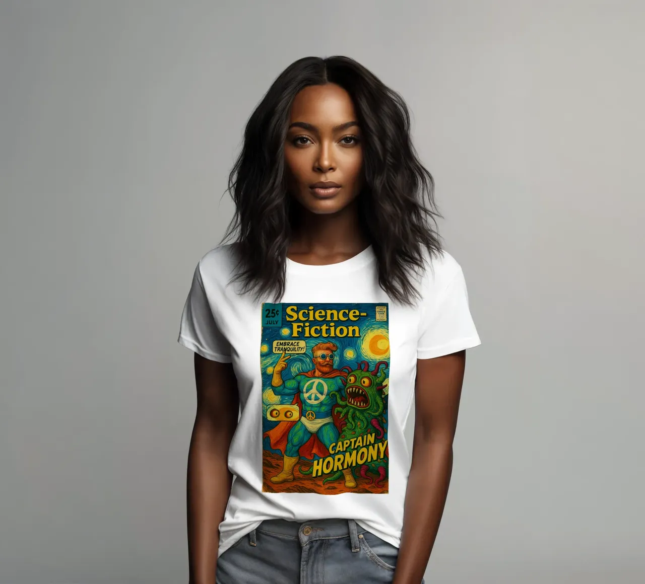 CAPTAIN HORMONY - Fresh Supes On The Block t-shirt da donna da Vintage Van Gogh