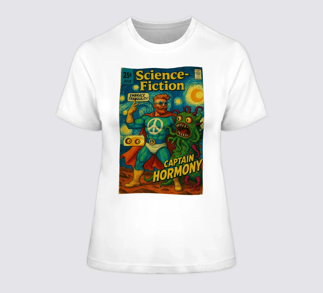 CAPTAIN HORMONY - Fresh Supes On The Block t-shirt da donna da Vintage Van Gogh