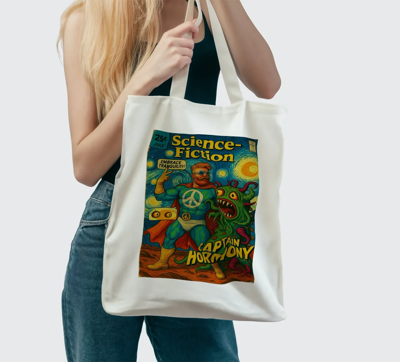 CAPTAIN HORMONY - Fresh Supes On The Block borsa in juta da Vintage Van Gogh