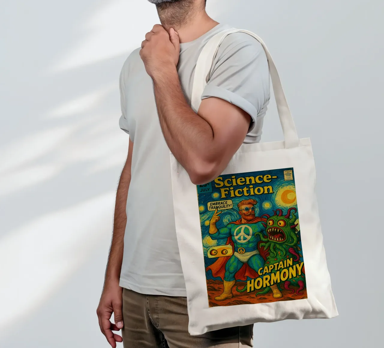 CAPTAIN HORMONY - Fresh Supes On The Block borsa in juta da Vintage Van Gogh