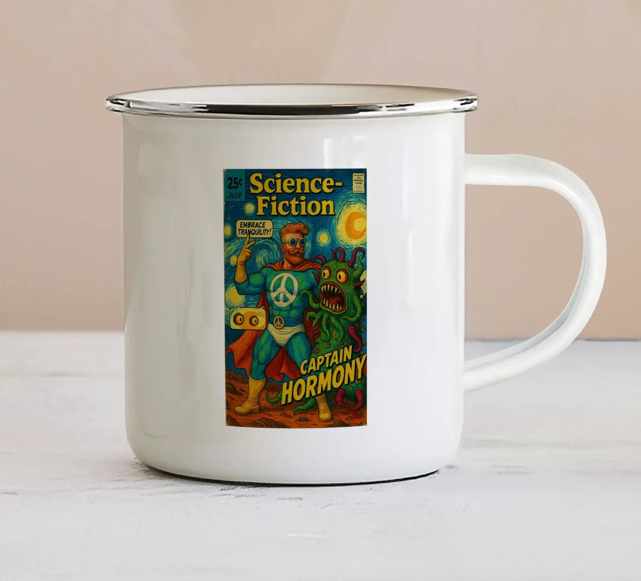 CAPTAIN HORMONY - Fresh Supes On The Block tazza in smalto da Vintage Van Gogh