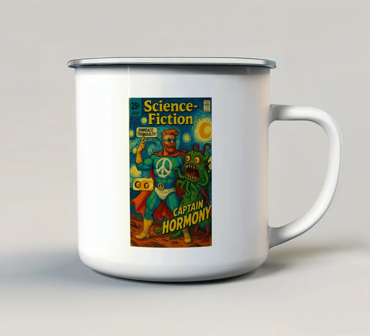 CAPTAIN HORMONY - Fresh Supes On The Block tazza in smalto da Vintage Van Gogh
