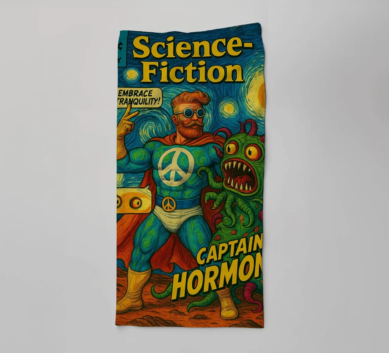 CAPTAIN HORMONY - Fresh Supes On The Block badhanddoek van Vintage Van Gogh