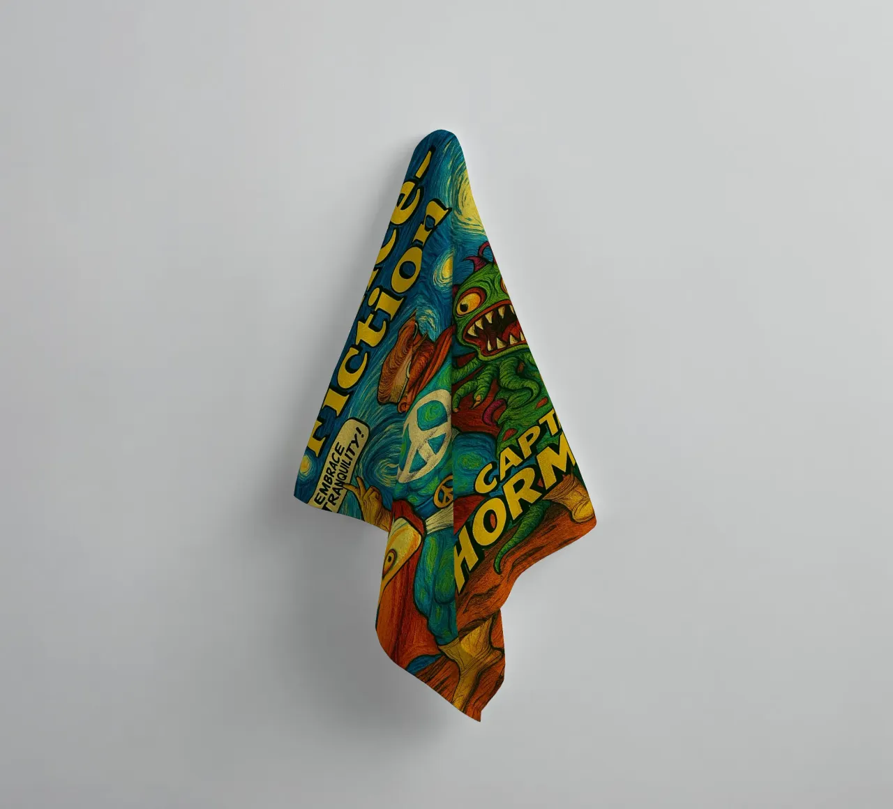 CAPTAIN HORMONY - Fresh Supes On The Block badhanddoek van Vintage Van Gogh