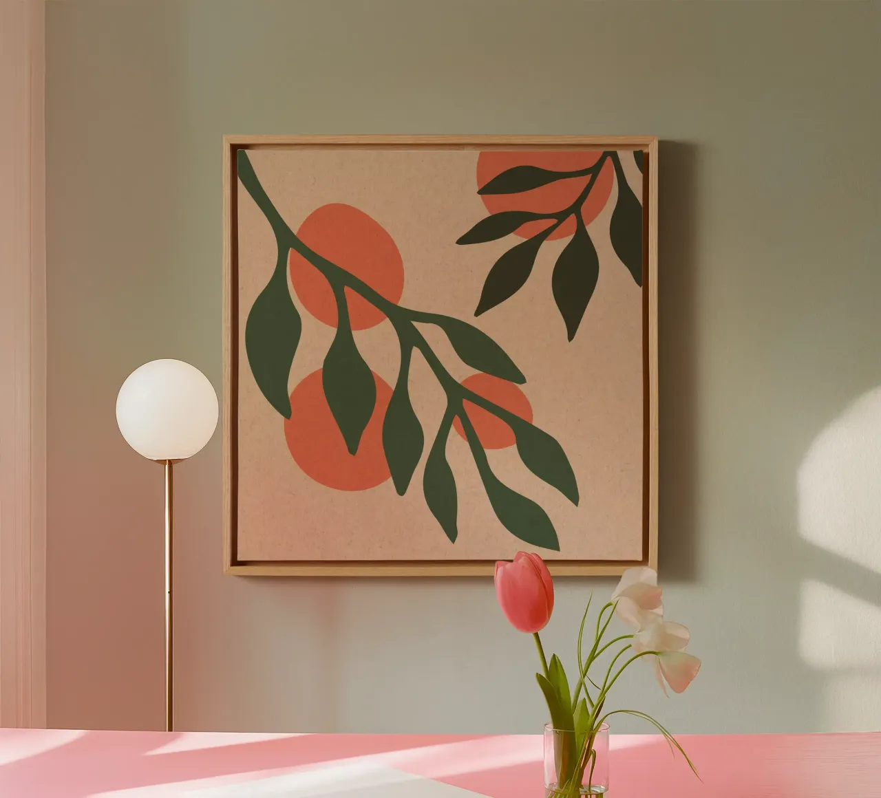 Oranges canvas with Floater frame by Kim Hubball Studio