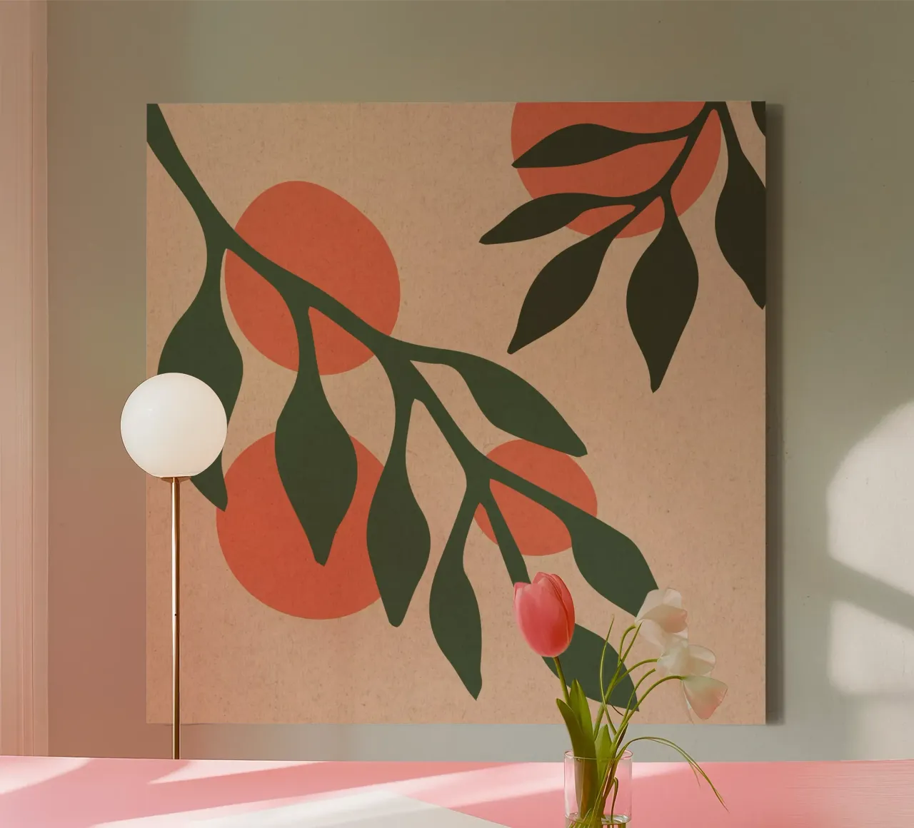 Oranges canvas with Floater frame by Kim Hubball Studio