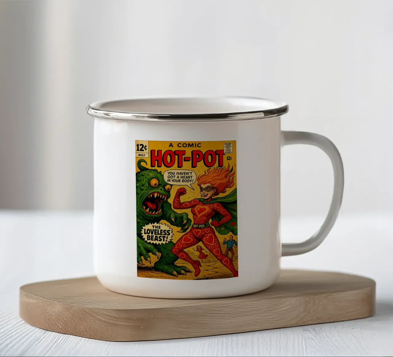 HOT POT - Fresh Supes On The Block tazza in smalto da Vintage Van Gogh