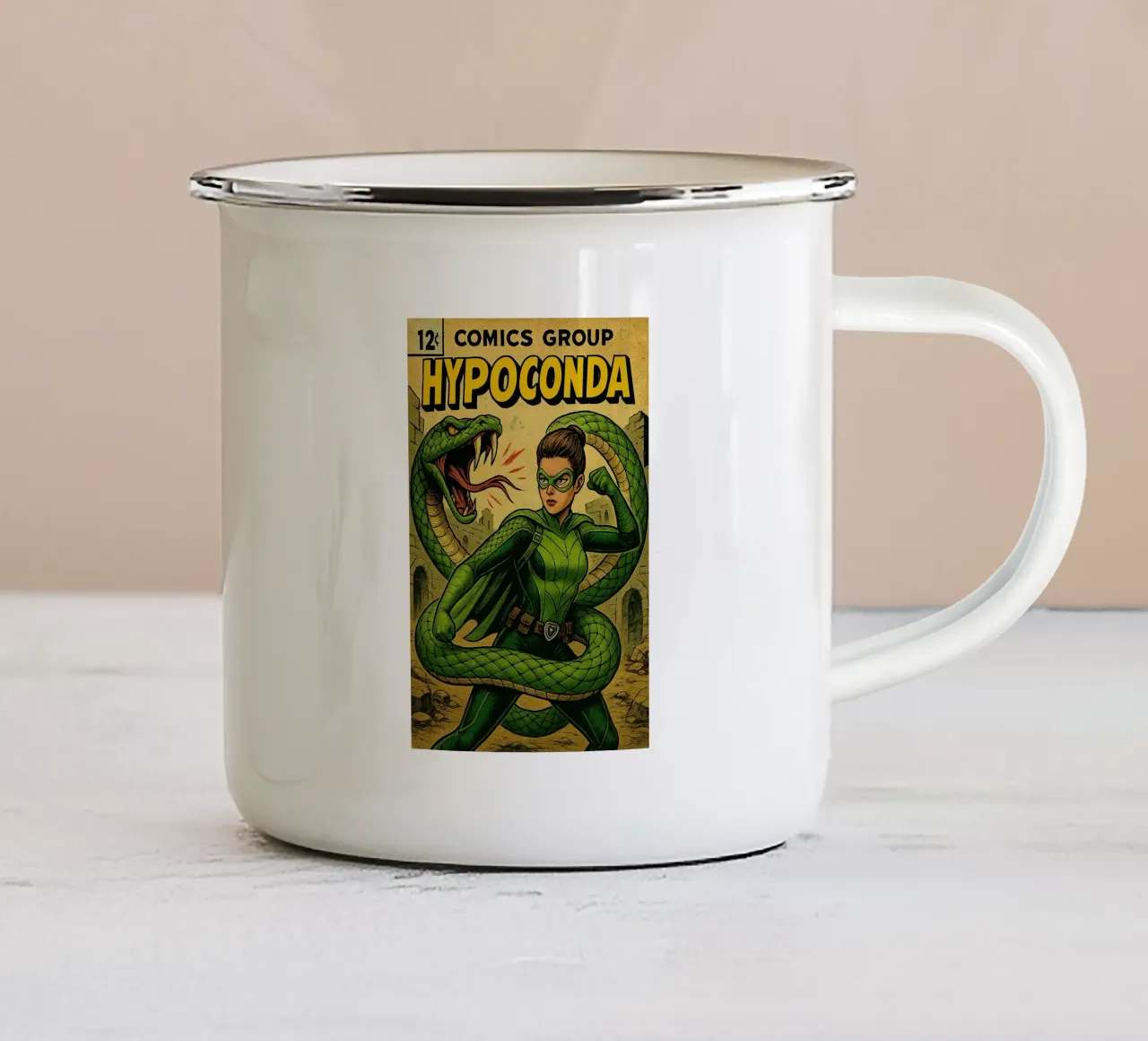 HYPOCONDA - Fresh Supes On The Block emaille mok van Vintage Van Gogh