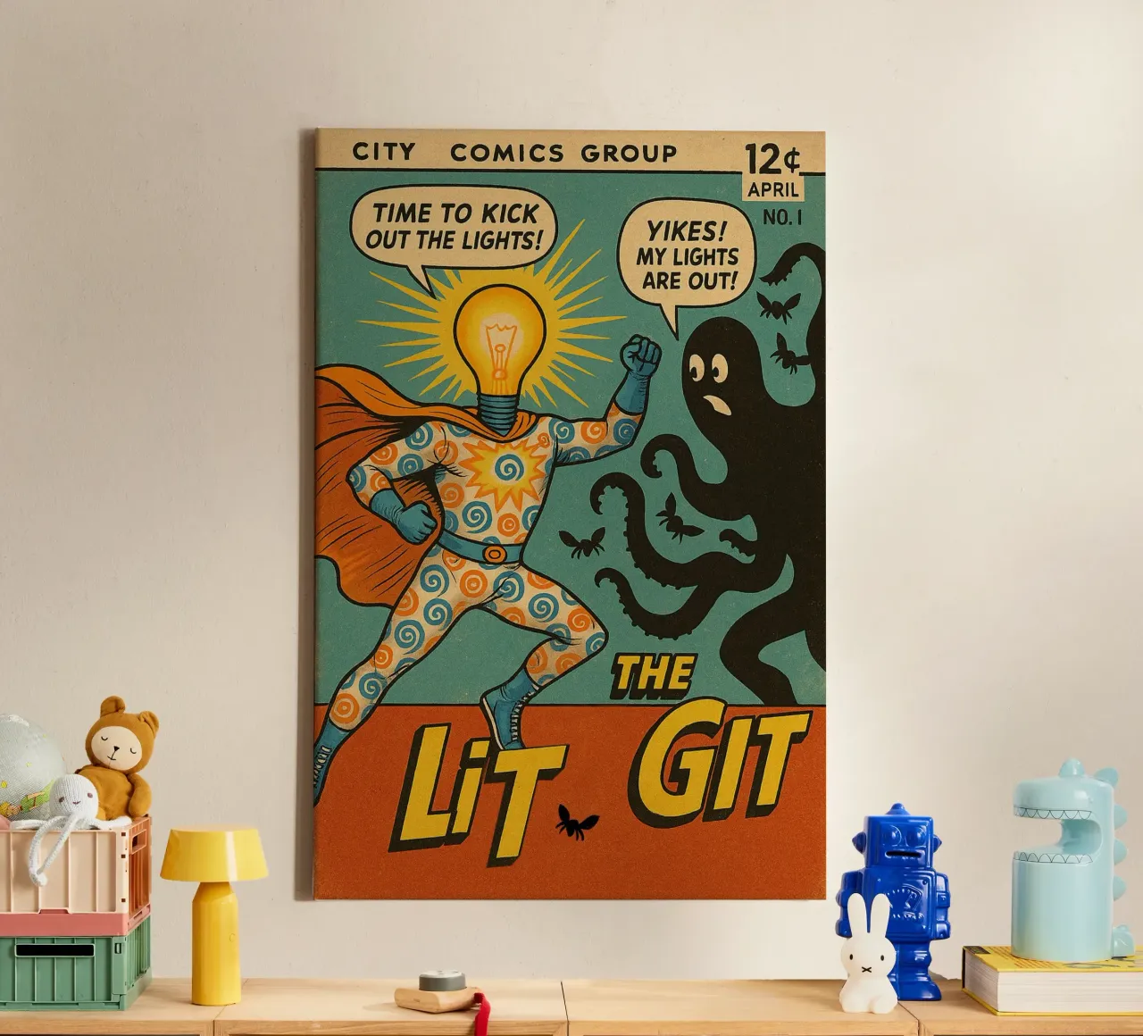THE LIT GIT - Fresh Supes On The Block tela da Vintage Van Gogh
