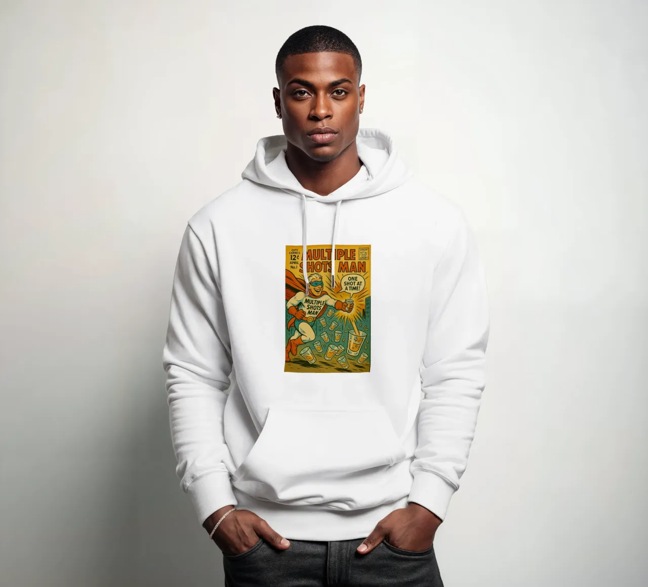 MULTIPLE SHOTS MAN - Fresh Supes On The Block felpa con cappuccio da Vintage Van Gogh