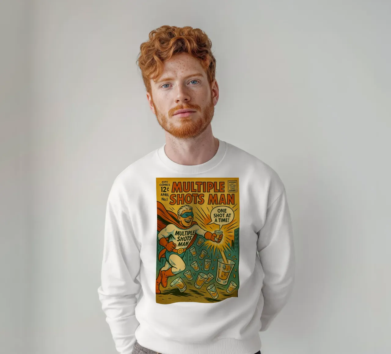 MULTIPLE SHOTS MAN - Fresh Supes On The Block sweat de Vintage Van Gogh