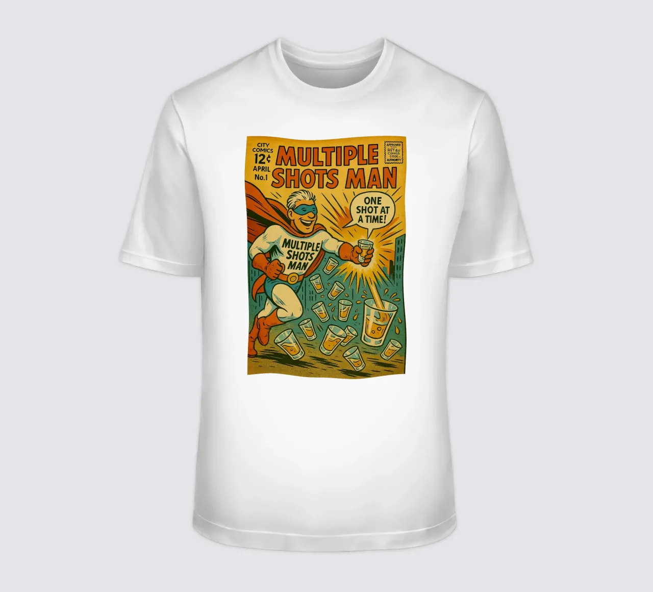 MULTIPLE SHOTS MAN - Fresh Supes On The Block t-shirt da Vintage Van Gogh