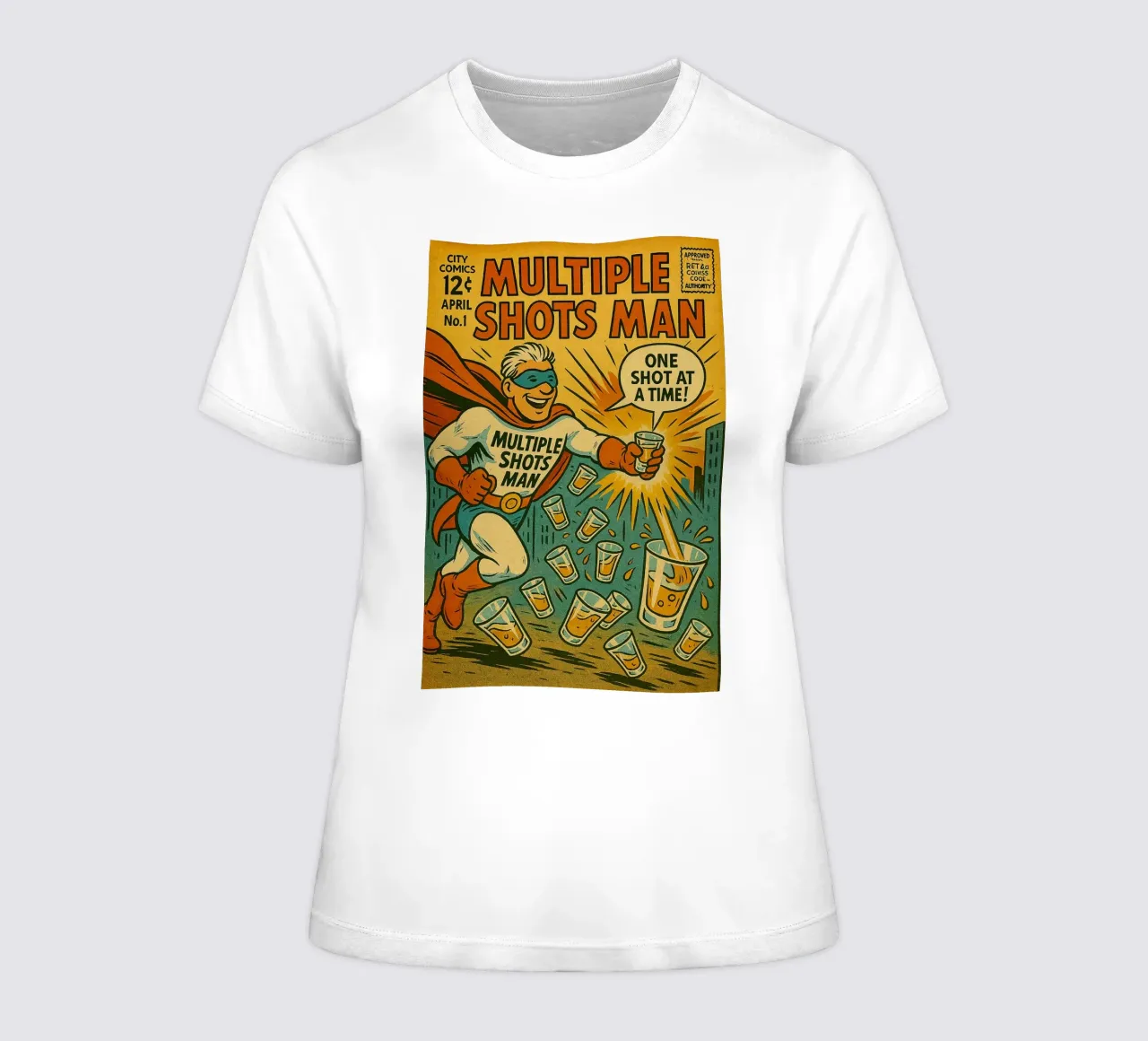 MULTIPLE SHOTS MAN - Fresh Supes On The Block camiseta de mujer de Vintage Van Gogh