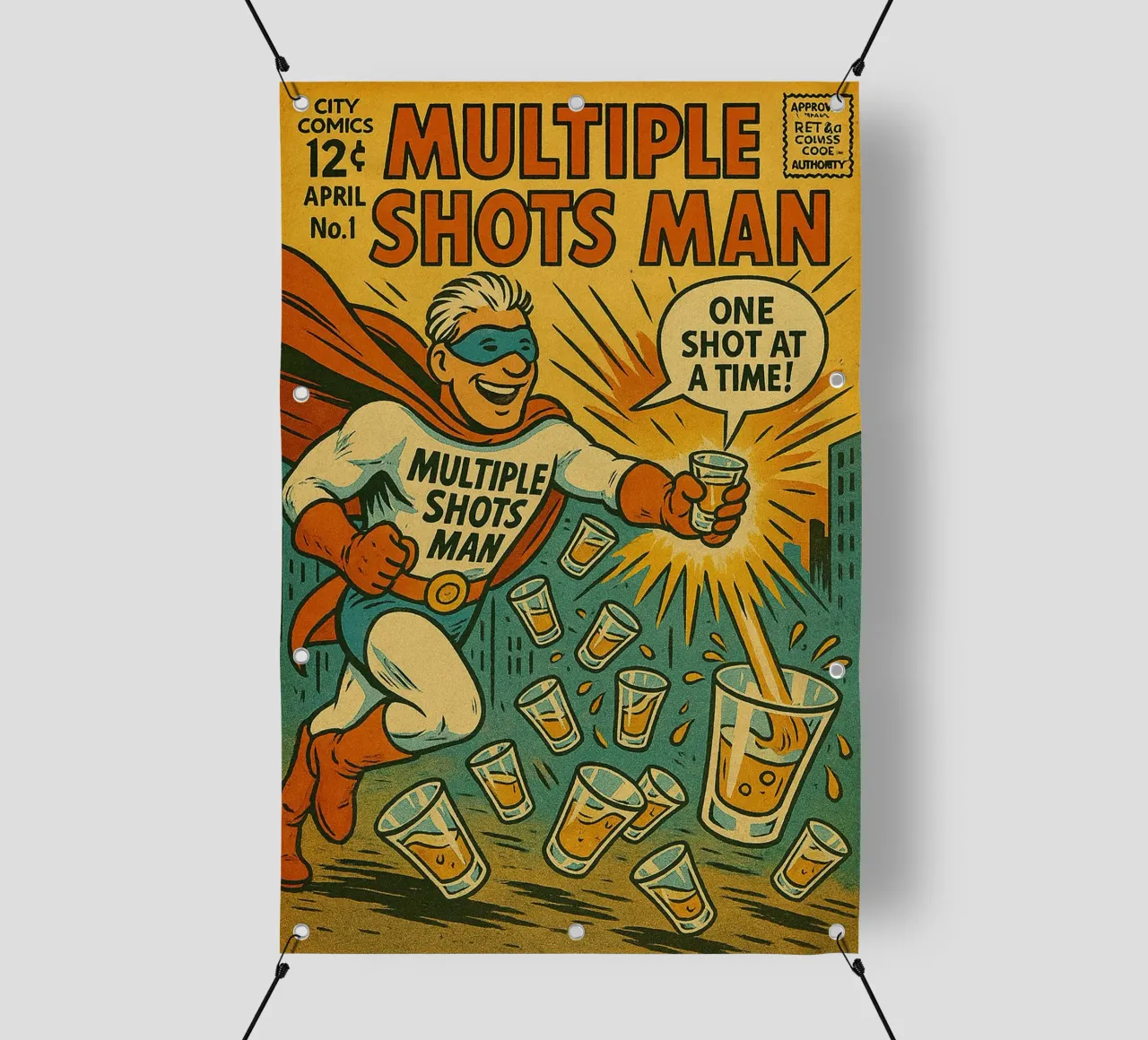 MULTIPLE SHOTS MAN - Fresh Supes On The Block telo in pvc da Vintage Van Gogh