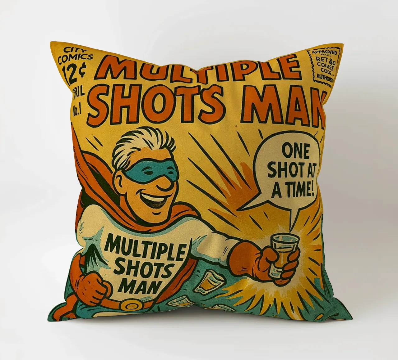 MULTIPLE SHOTS MAN - Fresh Supes On The Block cuscino da Vintage Van Gogh