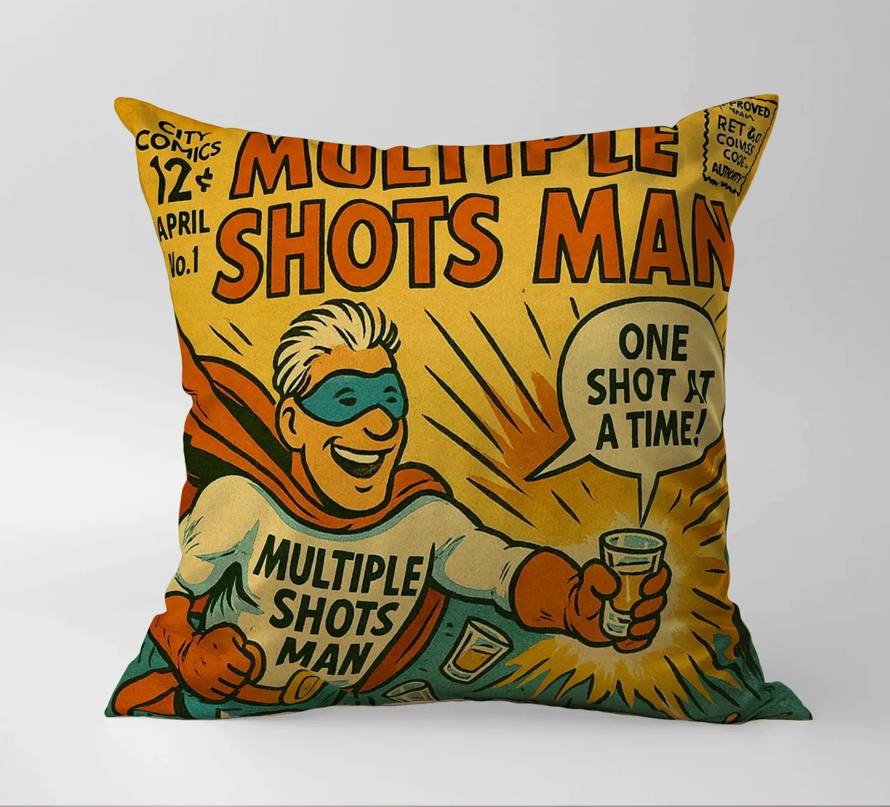 MULTIPLE SHOTS MAN - Fresh Supes On The Block cuscino da Vintage Van Gogh
