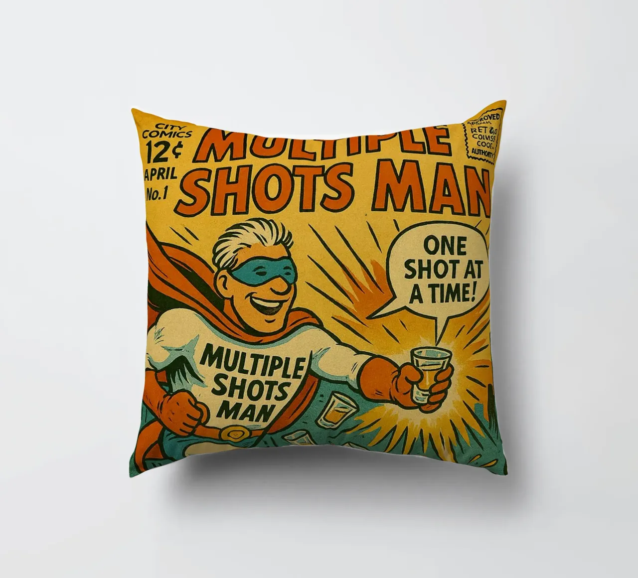 MULTIPLE SHOTS MAN - Fresh Supes On The Block cuscino da Vintage Van Gogh