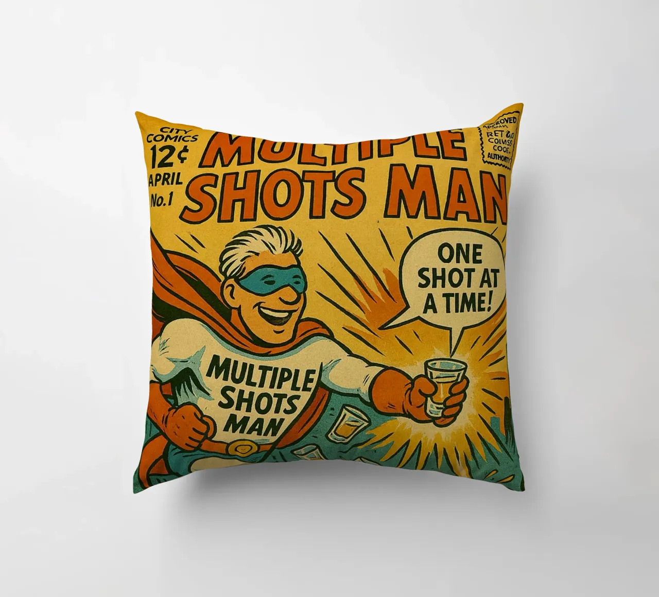 MULTIPLE SHOTS MAN - Fresh Supes On The Block cuscino da Vintage Van Gogh