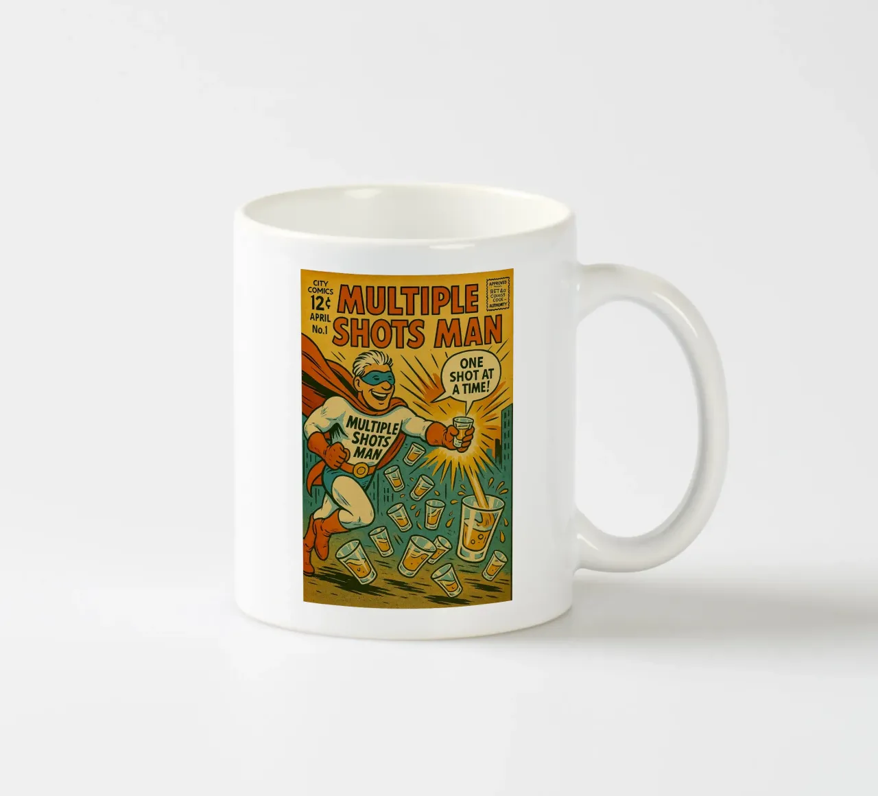 MULTIPLE SHOTS MAN - Fresh Supes On The Block keramische mok van Vintage Van Gogh
