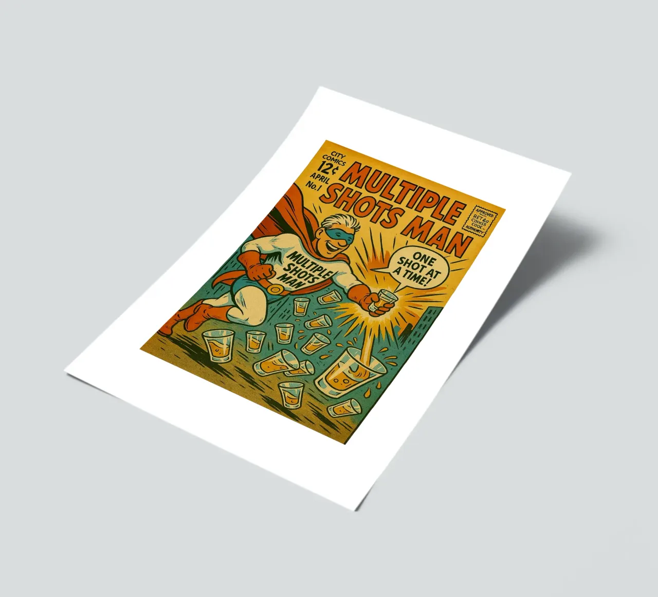 MULTIPLE SHOTS MAN - Fresh Supes On The Block foglio adesivo da Vintage Van Gogh