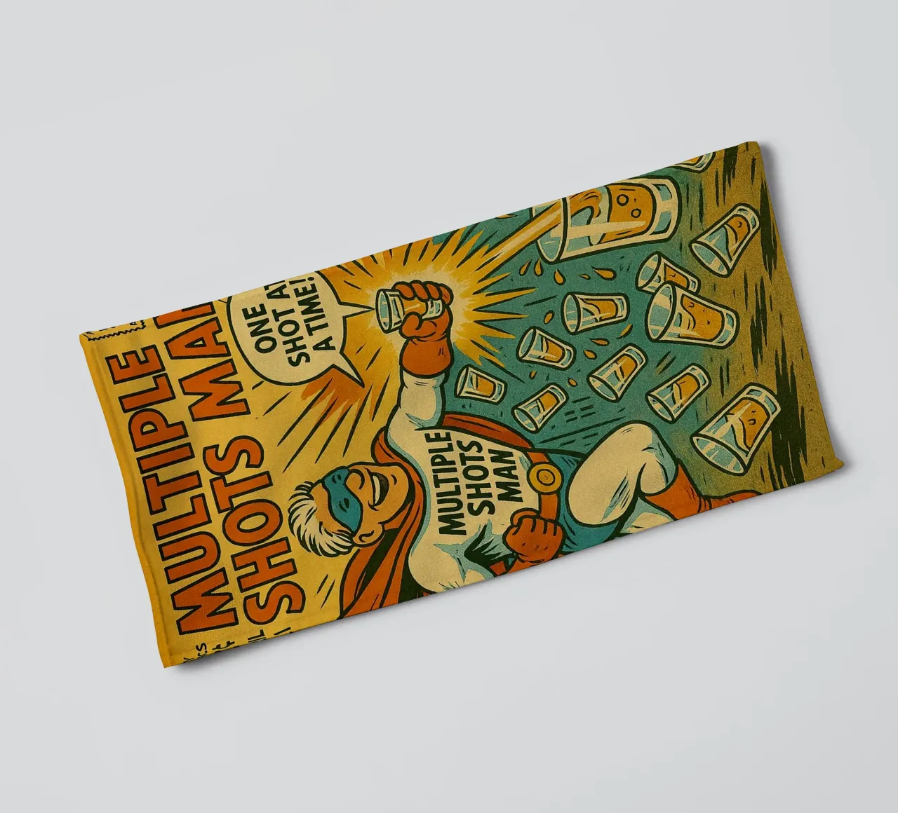 MULTIPLE SHOTS MAN - Fresh Supes On The Block towel by Vintage Van Gogh