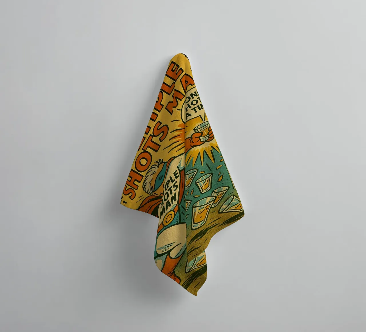 MULTIPLE SHOTS MAN - Fresh Supes On The Block towel by Vintage Van Gogh