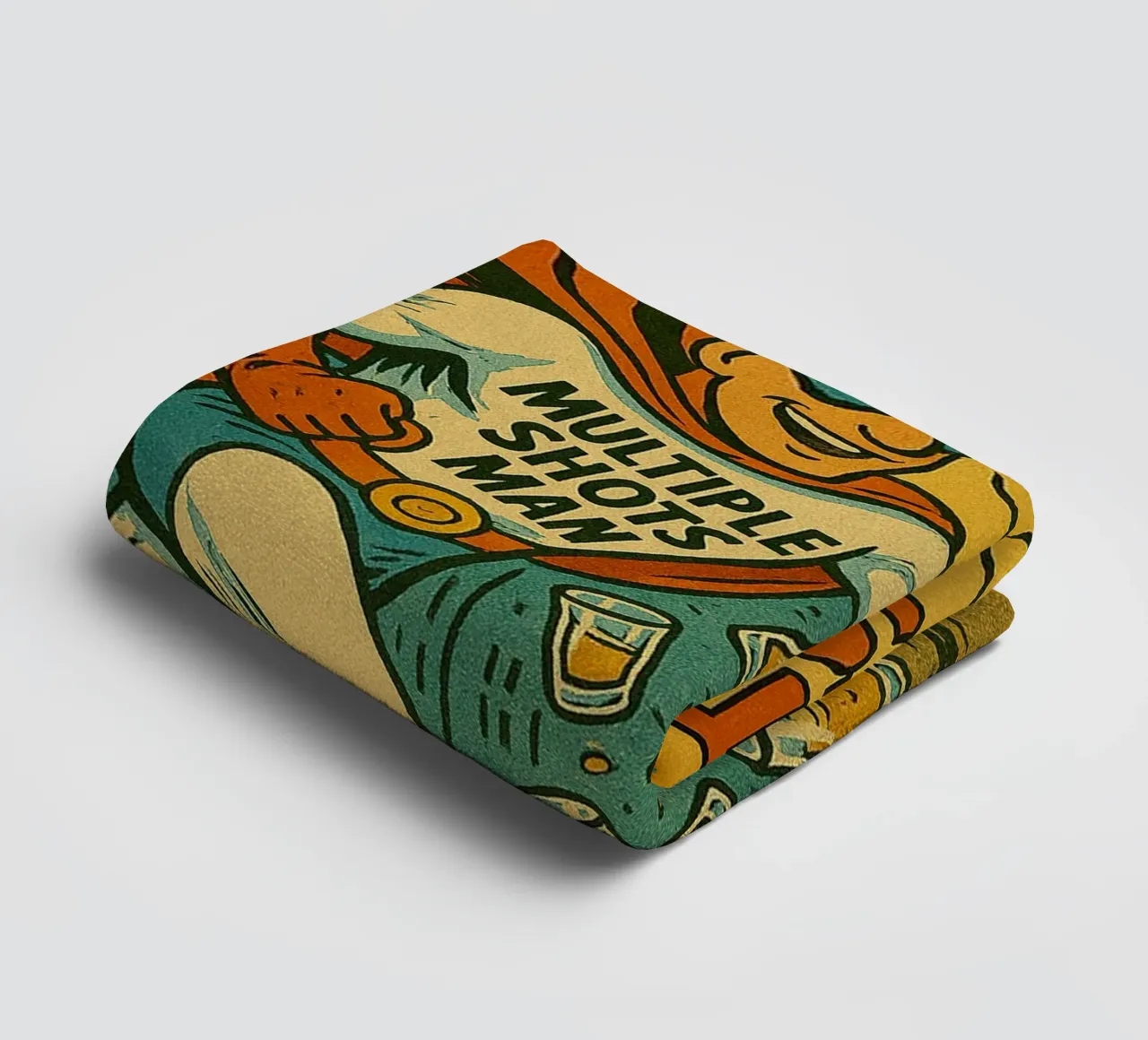 MULTIPLE SHOTS MAN - Fresh Supes On The Block towel by Vintage Van Gogh