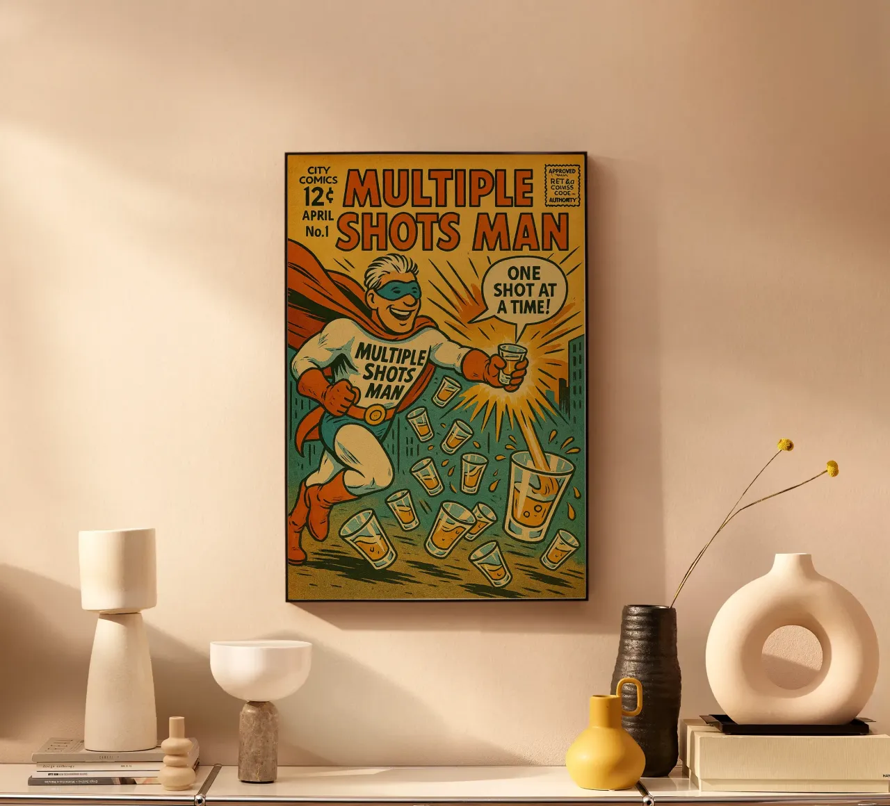 MULTIPLE SHOTS MAN - Fresh Supes On The Block acryl van Vintage Van Gogh