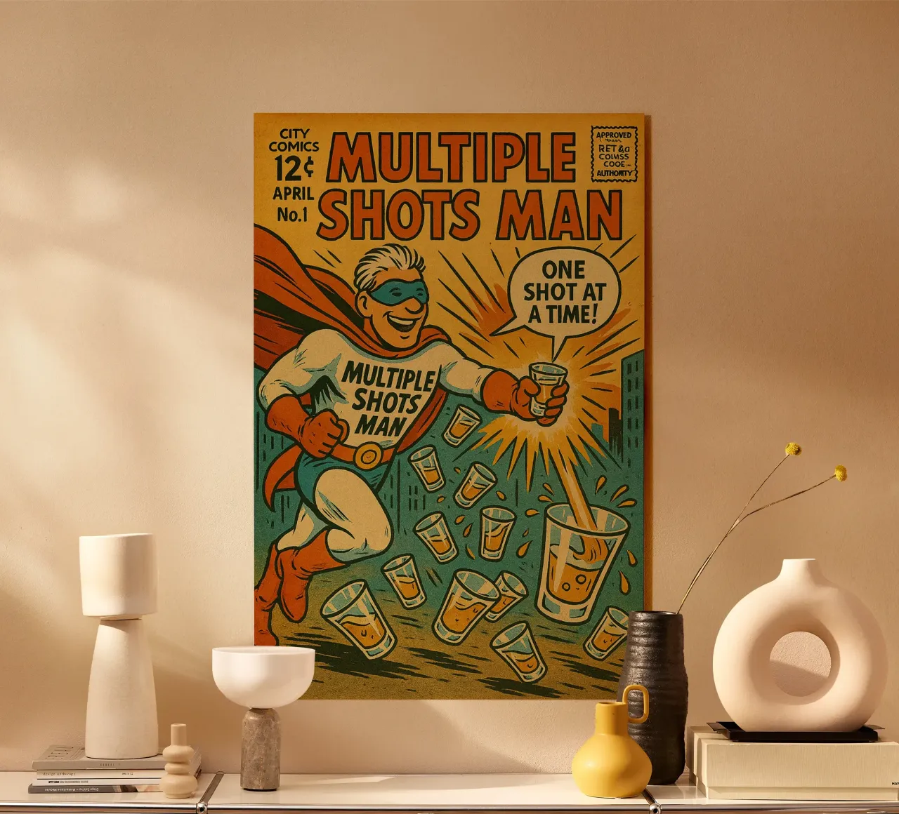MULTIPLE SHOTS MAN - Fresh Supes On The Block acryl van Vintage Van Gogh