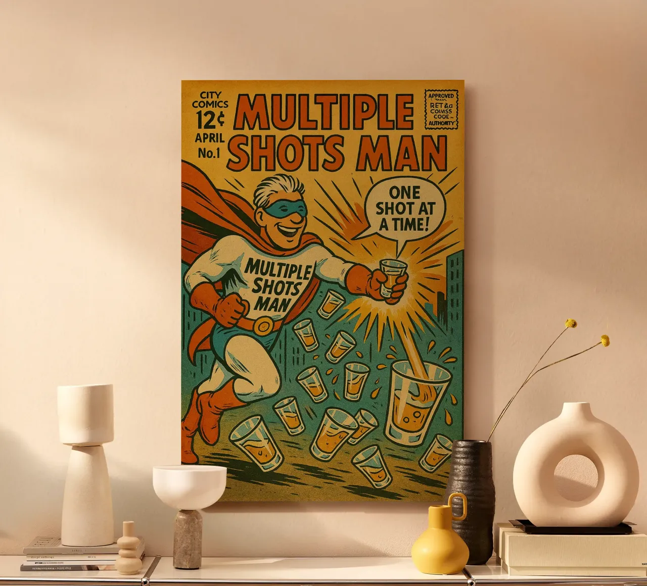 MULTIPLE SHOTS MAN - Fresh Supes On The Block pannello forex da Vintage Van Gogh
