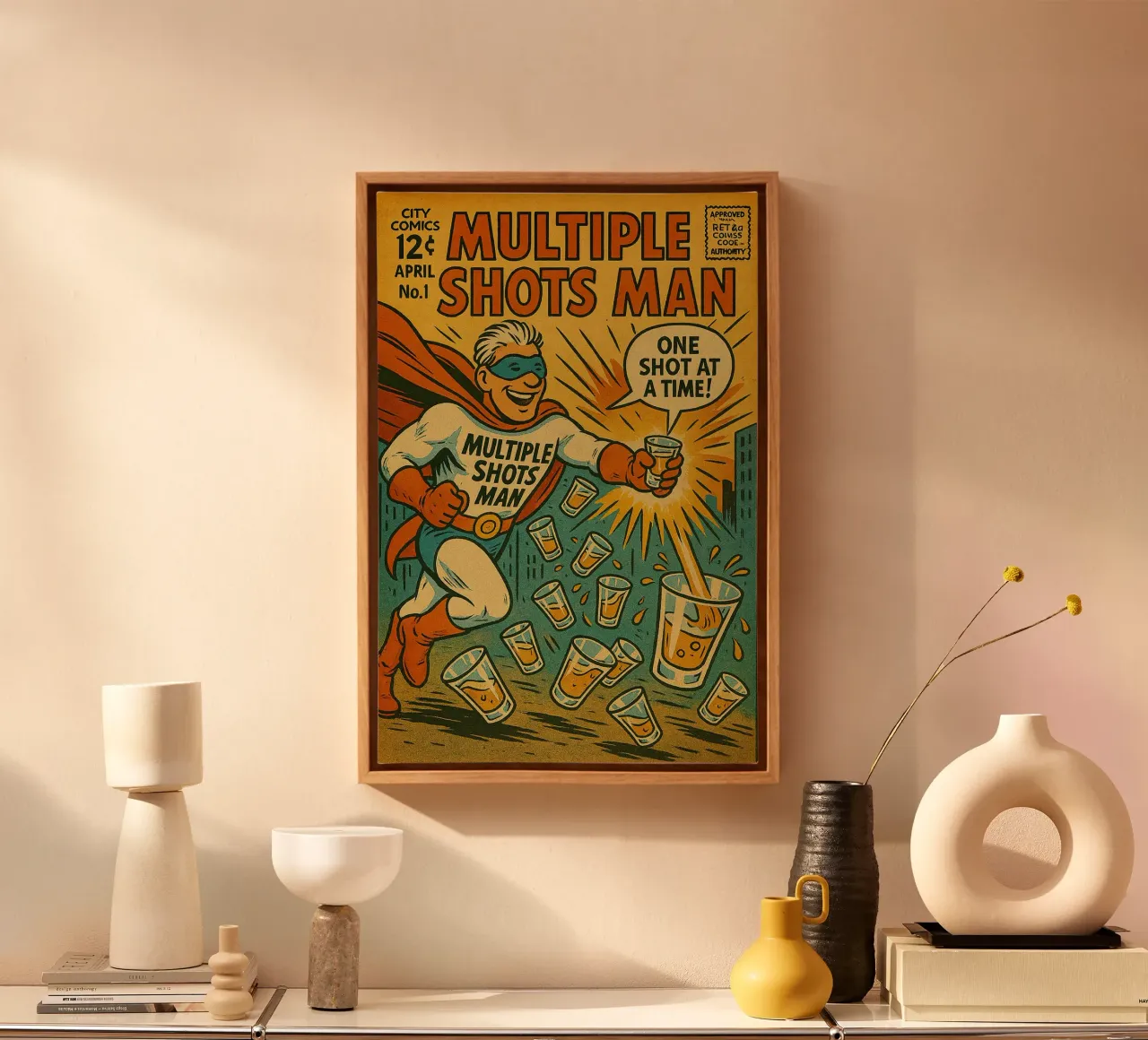 MULTIPLE SHOTS MAN - Fresh Supes On The Block tela da Vintage Van Gogh