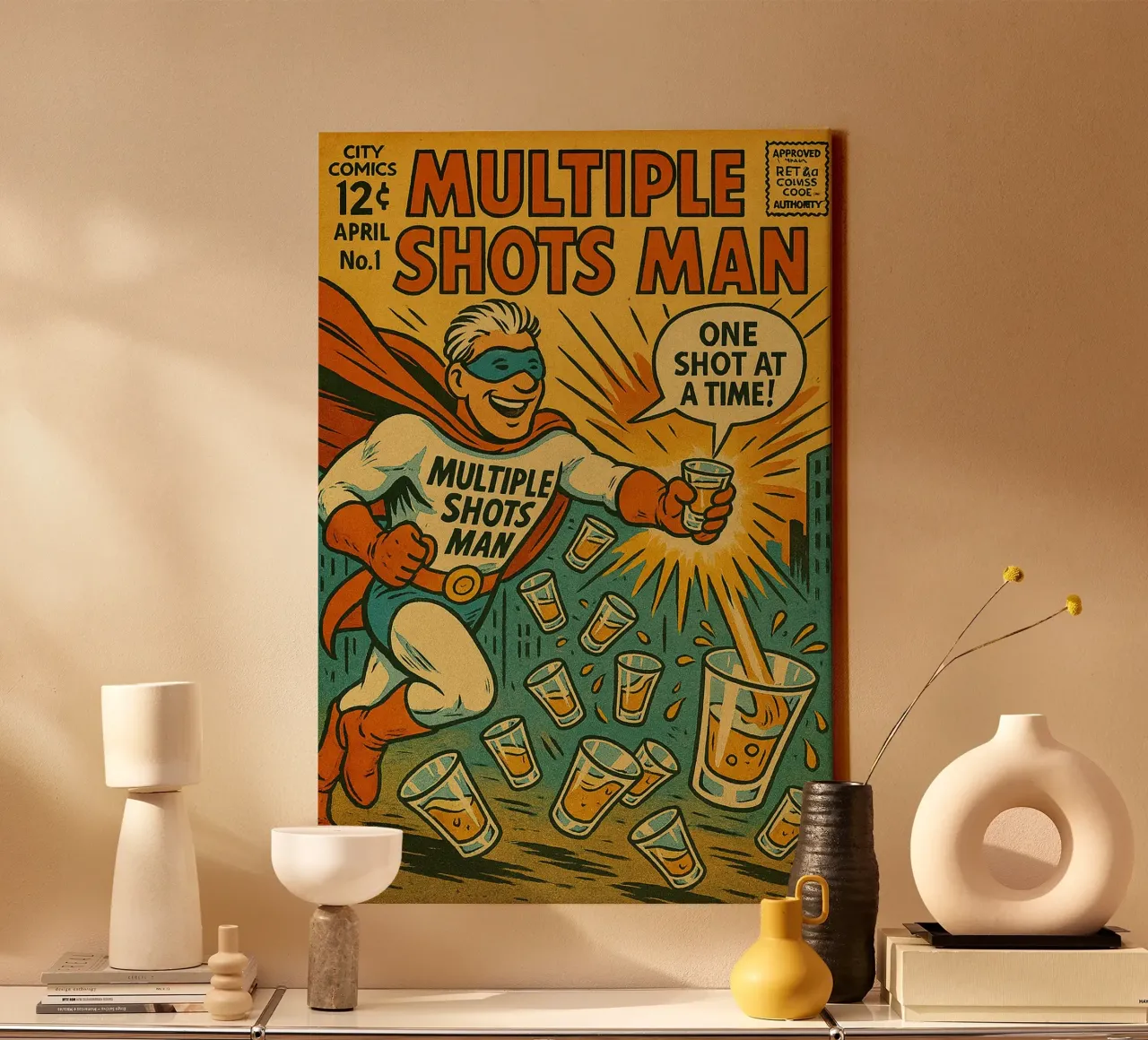 MULTIPLE SHOTS MAN - Fresh Supes On The Block tela da Vintage Van Gogh