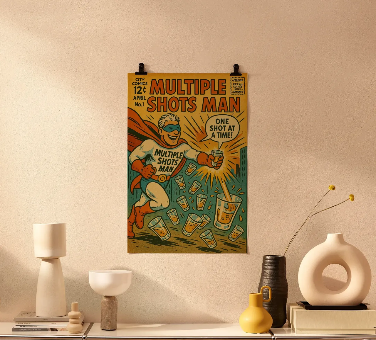 MULTIPLE SHOTS MAN - Fresh Supes On The Block poster da Vintage Van Gogh