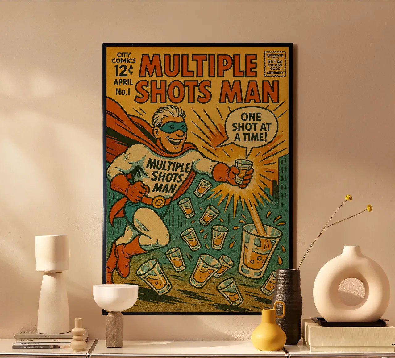 MULTIPLE SHOTS MAN - Fresh Supes On The Block poster da Vintage Van Gogh