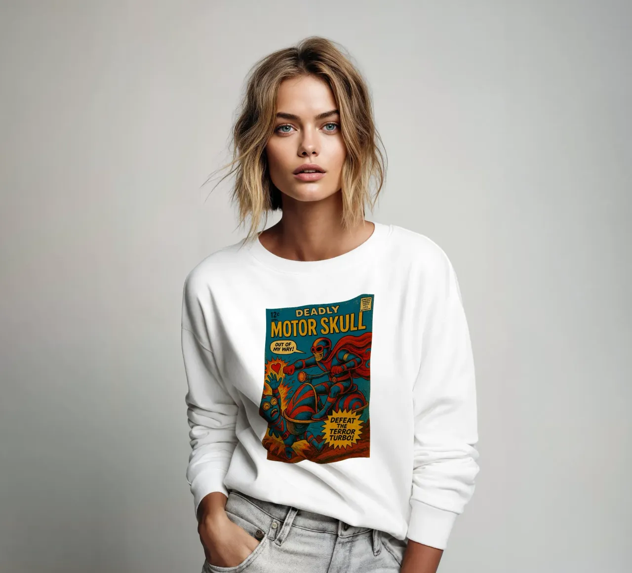 MOTOR SKULL - Fresh Supes On The Block sudadera de Vintage Van Gogh