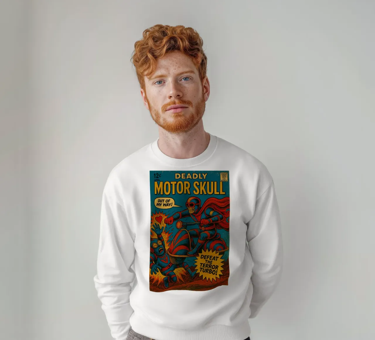 MOTOR SKULL - Fresh Supes On The Block sudadera de Vintage Van Gogh