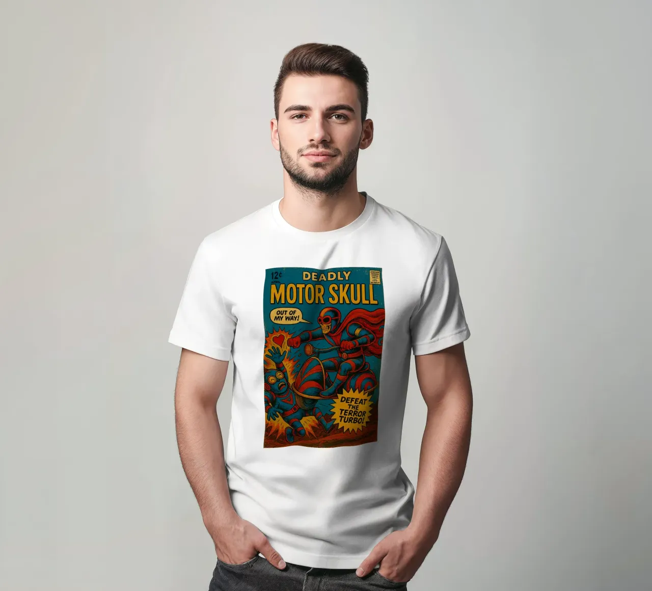 MOTOR SKULL - Fresh Supes On The Block t-shirt da Vintage Van Gogh