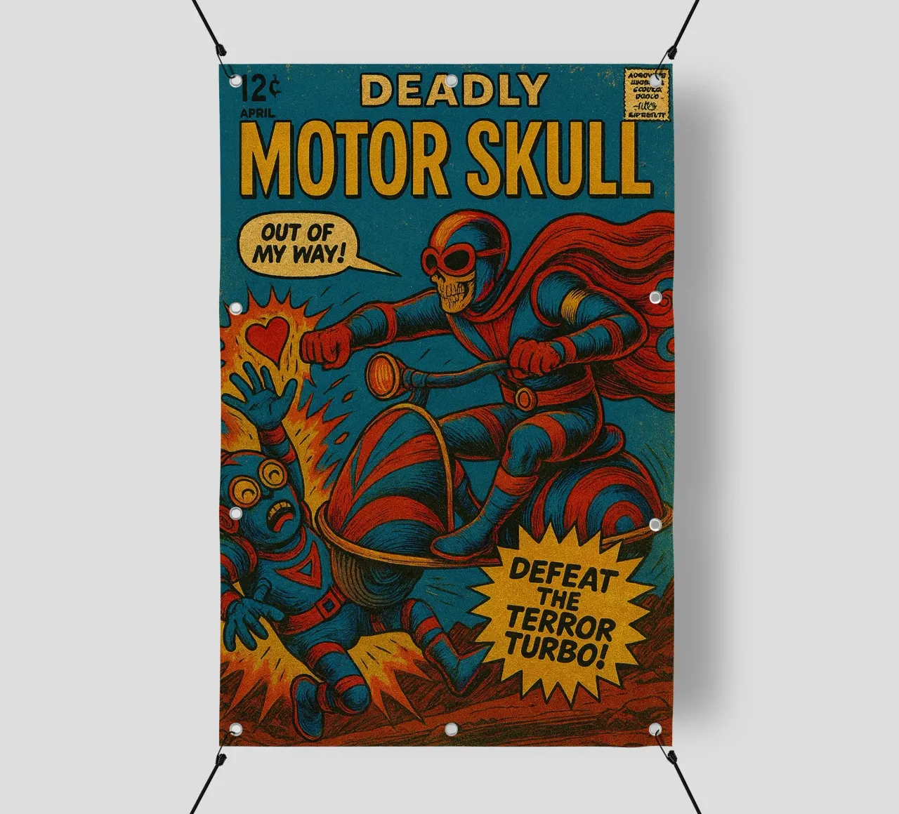 MOTOR SKULL - Fresh Supes On The Block telo in pvc da Vintage Van Gogh