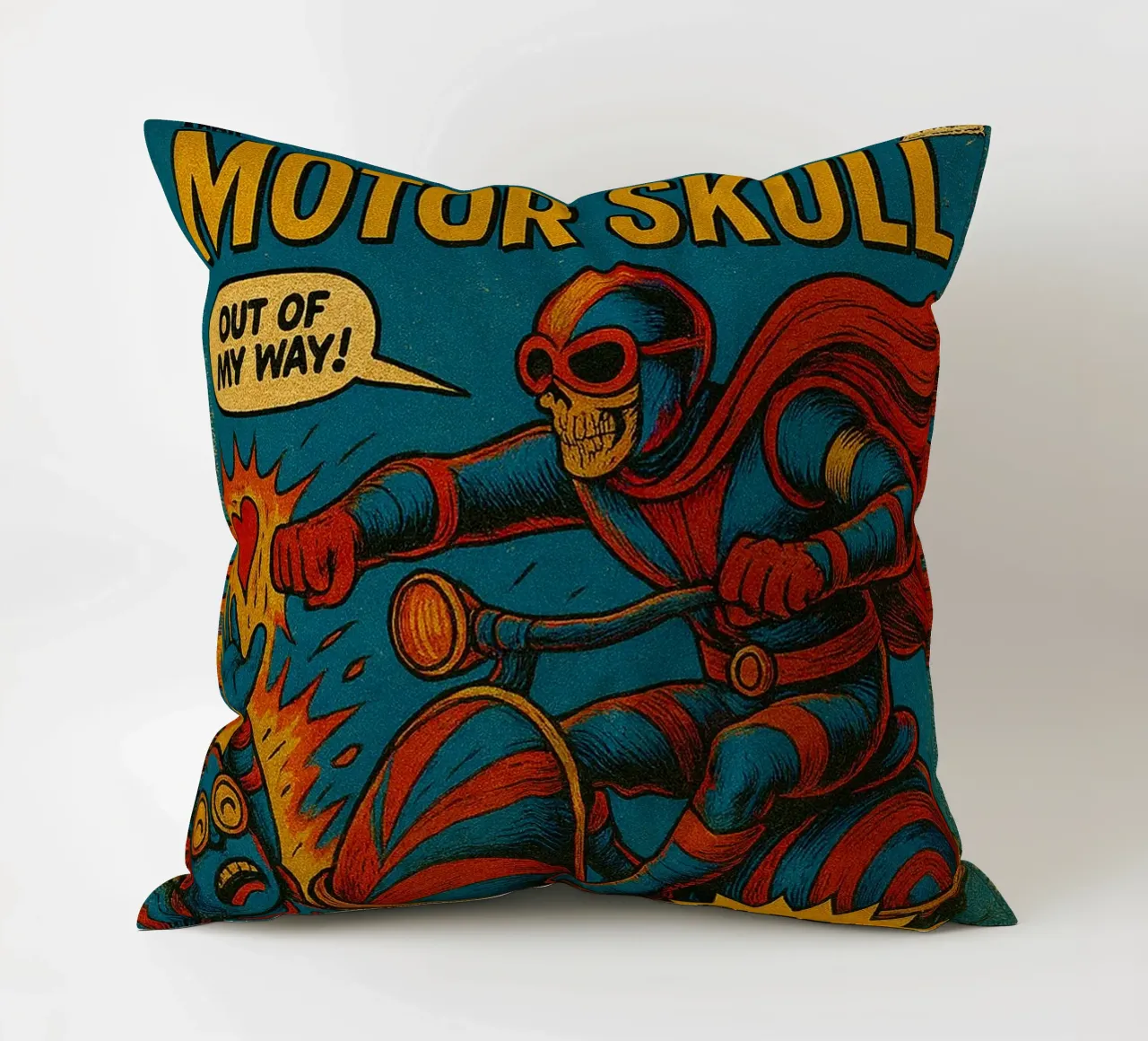MOTOR SKULL - Fresh Supes On The Block cuscino da Vintage Van Gogh