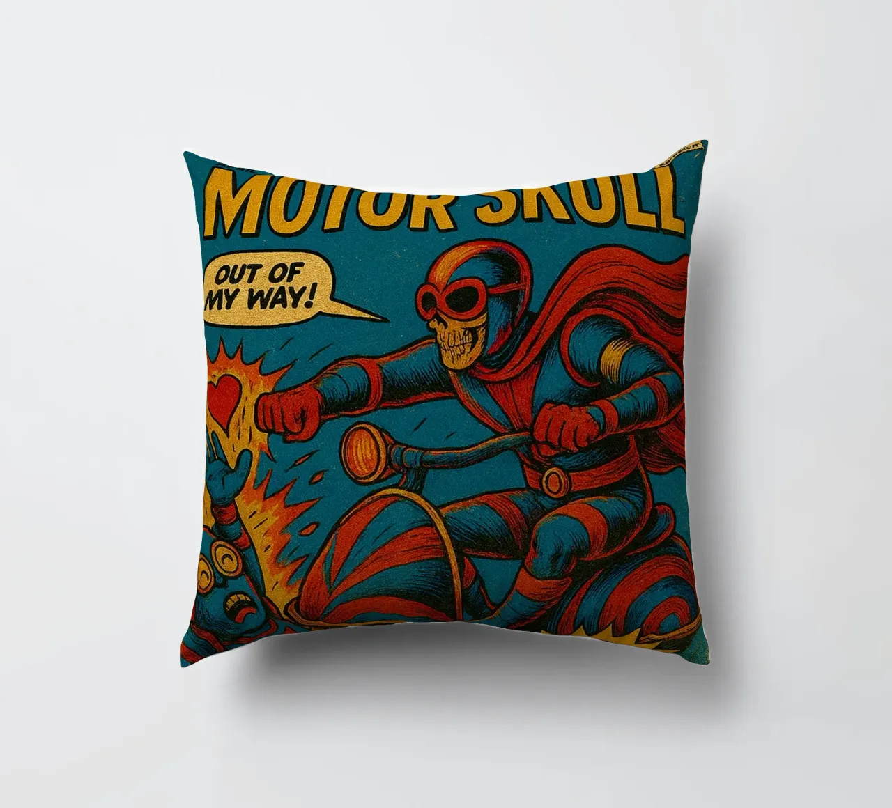 MOTOR SKULL - Fresh Supes On The Block cuscino da Vintage Van Gogh
