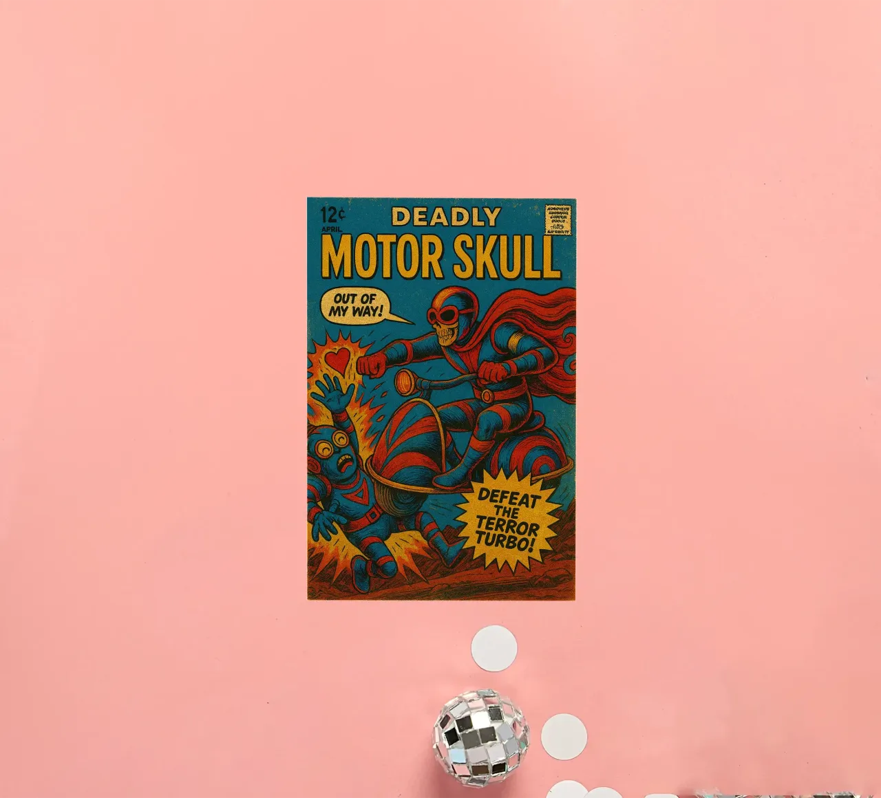 MOTOR SKULL - Fresh Supes On The Block pegatina de Vintage Van Gogh